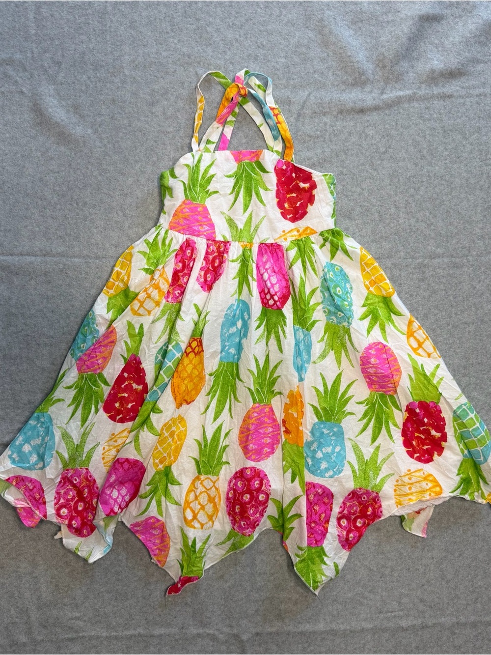CC California Girls Handkerchief Hem Dress Size 6 Whimsical, Topical Island Vibe